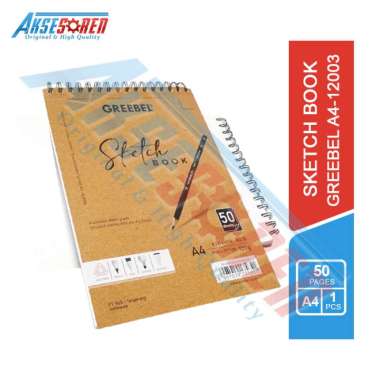 Aksesoren Sketch Book [Greebel A4-12003] / Kertas Lukis / Buku Gambar Sketsa 120 gsm 82lb Random