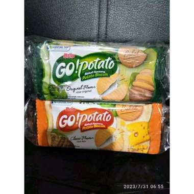 Go Potato original dan keju (Rencengan) Biskuit Kentang Enak dan Murah original 500 (20pc)