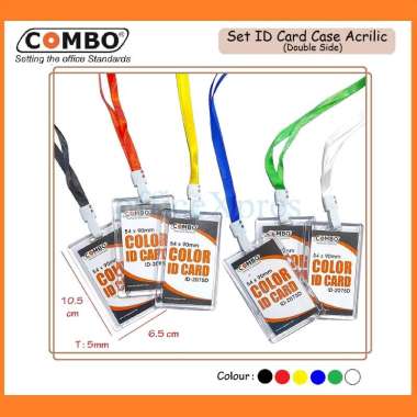 Card Holder / Id Card Acrilic 2 Side / PC Holder / Gantungan Kartu Casing ID Card / Name Tag Acrilic