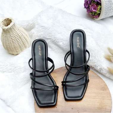 Ayomi Sandal Heels Wanita Hak 3 cm BLACK 40