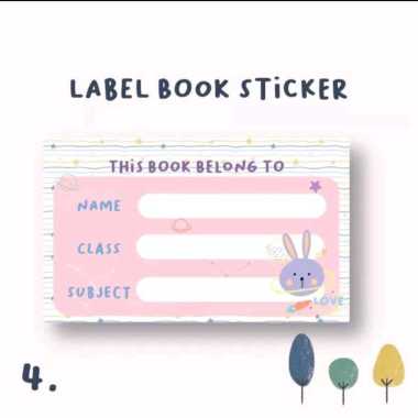 Totti Book Label Sticker/Label Nama di Buku Sekolah Musical Cute