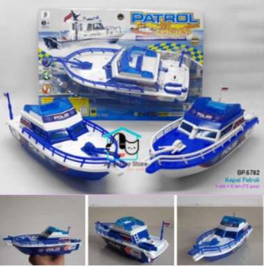 Mainan Perahu Kapal Laut Polisi Pakai Baterai | Patrol Boat