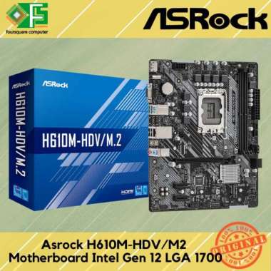Asrock H610M-HDV/M2 Motherboard Intel Generasi 12 LGA1700 H610M