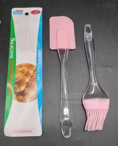 Kuas + sodet silicon set - kuas spatula set tahan panas - kuas roti silikon - kuas + solet silikon