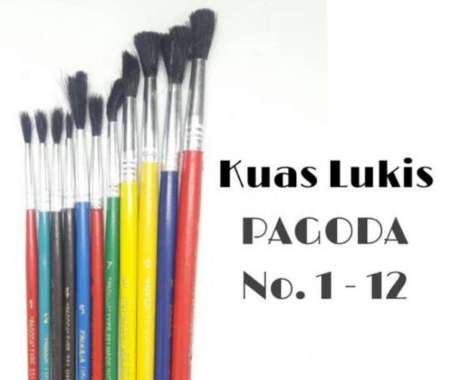Kuas Lukis Cat Air / Kuas 1-12 Pagoda No 4