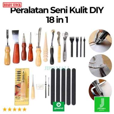 Peralatan Seni Ukir DIY Kulit 18 in 1 Stitching Sewing WA134 Multi Warna