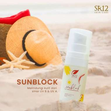 Sunblock Sr12 / Sunblock Wajah / Peliundung Sinar Uv A & B Spf 30++ / Pelembab Wajah (bpom)