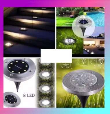 LAMPU TAMAN TANCAP 8 LED Solar Cell Garden Lamp Tenaga Surya emergency KUNING