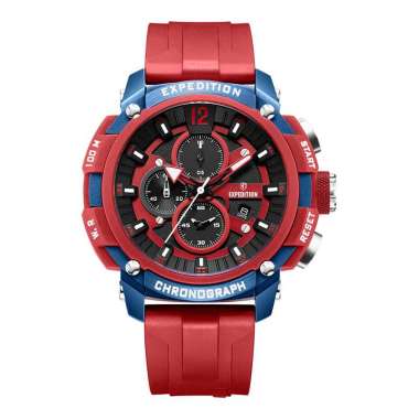 Jam Tangan Expedition E 6781 MC Pria Chronograph Original Red Blue Silver