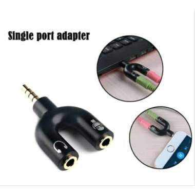 Microphone Clip On Head Audio Splitter Call Center Style Mic Bando Hanya Splitter