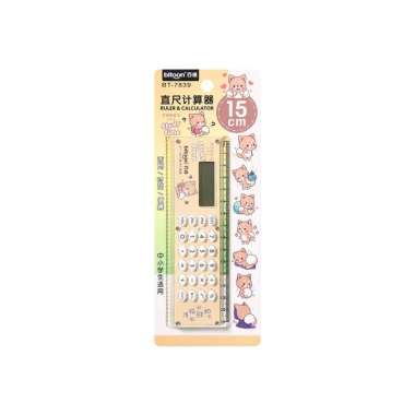 OEM RB-A65 Kalkulator Penggaris Karakter 2IN1 Mini Portable Multifungsi / Kalkulator 8 Digit Penggar
