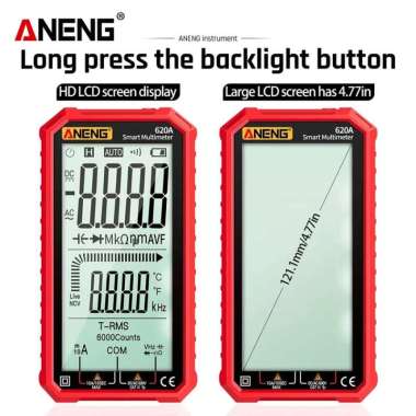 Terlaris Aneng 620A Digital Multimeter Full Screen Voltage Tester Asli Original