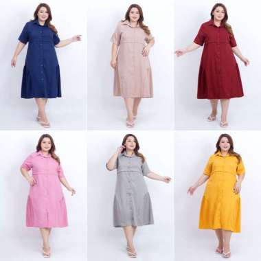 DRESS WANITA JUMBO BIGSIZE PLUS OVER SIZE LD 120cm XXL XXXL 029 FASHION KOREA GAUN BAJU HAMIL PESTA 