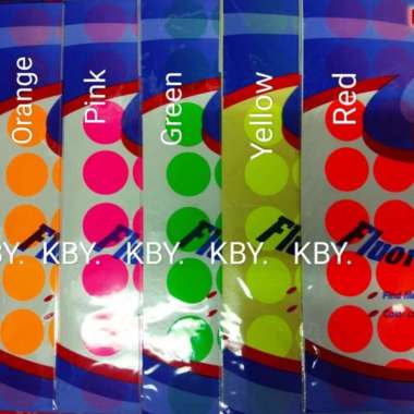 LABEL / STICKER / STIKER BULAT 114 T&J WARNA FLUORESCENT MERAH SALEM