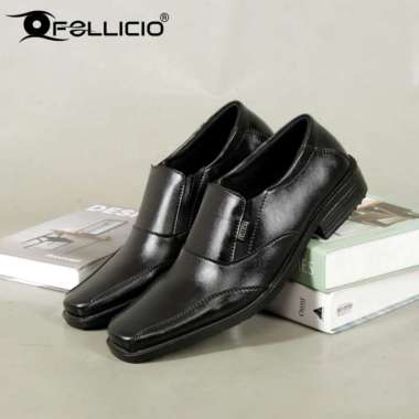 FELLICIO - 9102 Sepatu Pantofel Pria Terbaru Sepatu Fantopel Kerja Hitam Kantoran Size 39-43 39 F-91