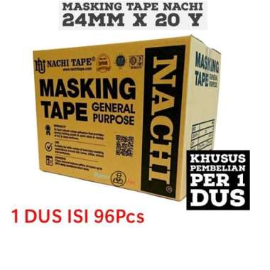 nachi masking tape lakban kertas 24mm x 20yard 1dus (96pcs) Multicolor
