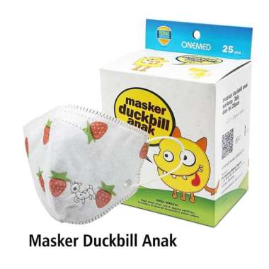MASKER DUCKBILL ANAK ONEMED MOTIF STRAWBERRY| MASKER KARET