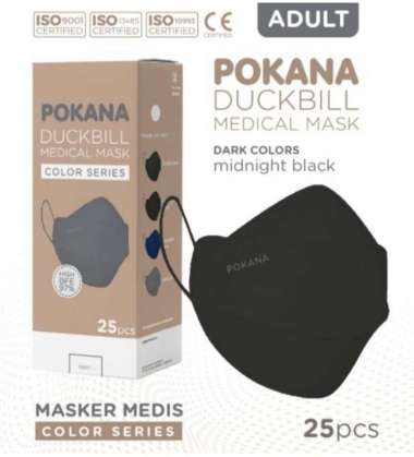 MASKER POKANA DUCKBILL MEDICAL MASK ISI 25 | WARNA HITAM