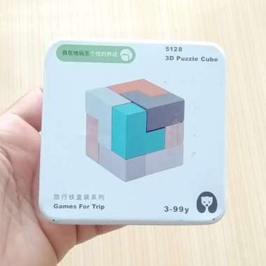 Mainan Edukasi Anak 3D Puzzle Cube Kayu Games For Trip Toys Bekas