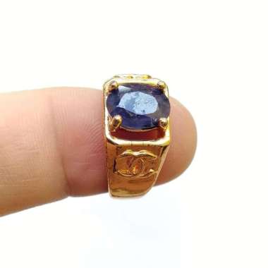 Cincin Batu Permata Natural Blue Safir / Sapphire Facet Asli 04