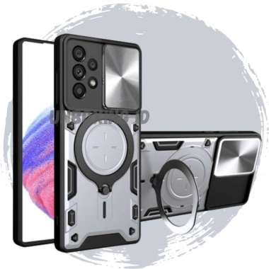 CASING SAMSUNG A53 5G CASE SAMSUNG A53 ARMOR FLIP LENS SAM A53 5G SILVER