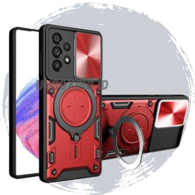 CASING SAMSUNG A53 5G CASE SAMSUNG A53 ARMOR FLIP LENS SAM A53 5G MERAH