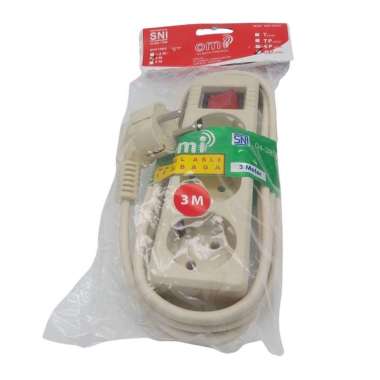 Cok Sambung Kabel Extension Stop Kontak 3 4 5 Lubang + Kabel 3 Meter 3 lubang