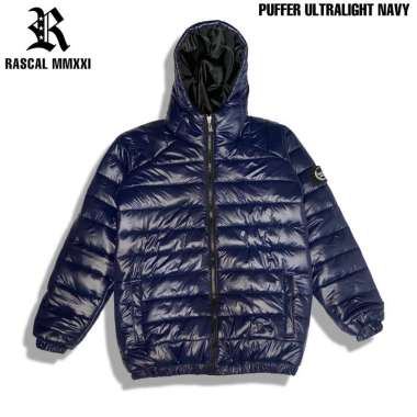 RASCAL Jaket outdoor puffer navy coat winter ultralight metalic gelembung unisex Navy L