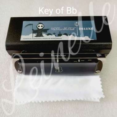 Harmonika Devil Blues Deluxe Boogie Man 10-holes Harmonica Putih Bb