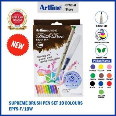 ARTLINE Spidol Supreme Brush Pen SET 10 Colours EPFS-F/BW10WB1