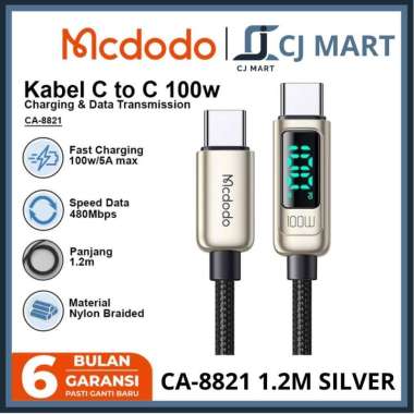 MCDODO CA-8821 Kabel USB Type C To Type C Digital Display PD FAST 100W