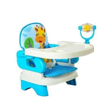 Pliko Folding Booster Seat Deluxe Comfort 6m+ - Kursi Makan Bayi Blue Giraffe