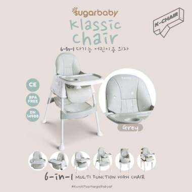Sugar Baby Klassic Chair High Chair 6in1 Kursi Makan Bayi Grey