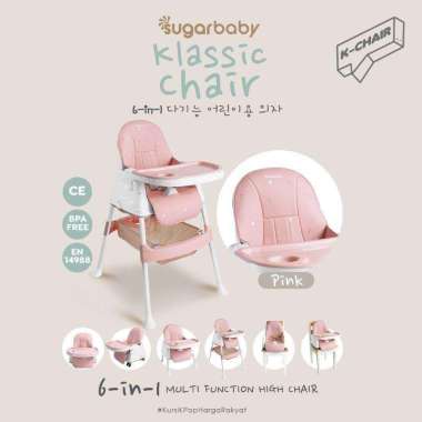 Sugar Baby Klassic Chair High Chair 6in1 Kursi Makan Bayi Pink