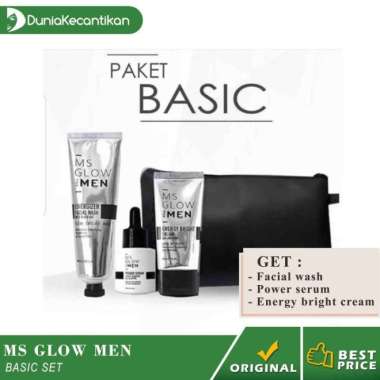 Paket Ms Glow Men Basic Ms Glow For Men Original Bpom Free Pouch