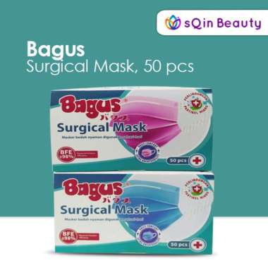 Bagus Surgical Mask 3 Ply 1 Box / Masker Medis 3 Ply Multicolor