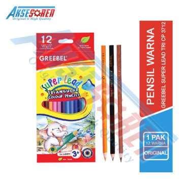 Aksesoren Pensil Warna Greebel Super Lead / Pinsil Mewarnai / Alat Menggambar Bentuk Segitiga / Peng
