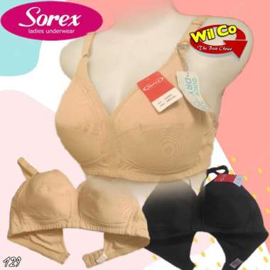 B129 BRA JUMBO TANPA BUSA TANPA KAWAT SOREX CUP D BESAR HITAM 36
