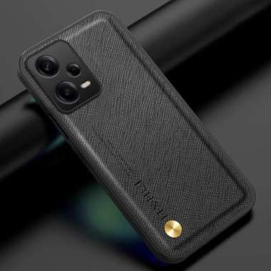 REDMI NOTE 12 Pro 5G Case Silicone Back Cover Leather Kulit Saffiano BLACK