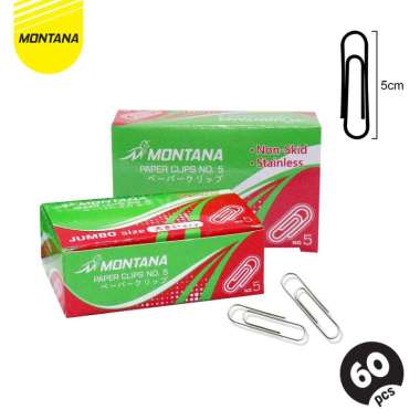 Paper Clip No 5 besi / Penjepit kertas Jumbo klip Montana