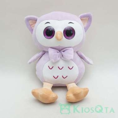 boneka owl burung hantu ungu mata besar