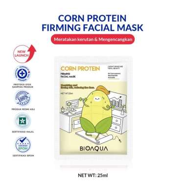 BIOAQUA Masker Wajah Cereal Sheet Mask &amp; Biji Buah Face Mask Masker Muka Glowing Masker Organik Corn Protein Firming
