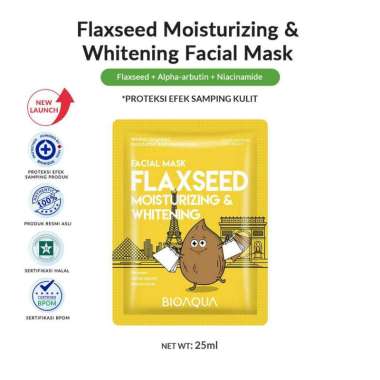 BIOAQUA Masker Wajah Cereal Sheet Mask & Biji Buah Face Mask Masker Muka Glowing Masker Organik Flax