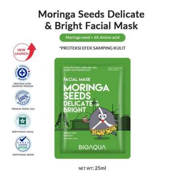 BIOAQUA Masker Wajah Cereal Sheet Mask & Biji Buah Face Mask Masker Muka Glowing Masker Organik Mori