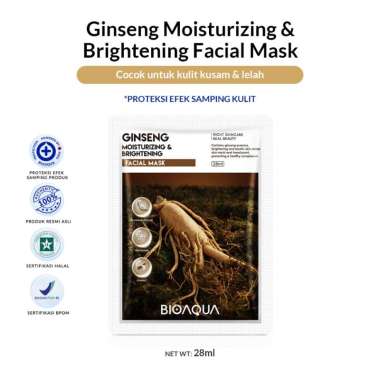 BIOAQUA Masker Wajah Cereal Sheet Mask & Biji Buah Face Mask Masker Muka Glowing Masker Organik Gins