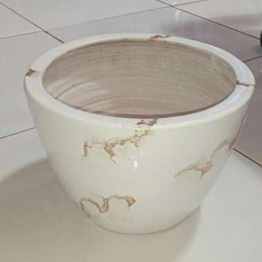 Vas Bunga Putih Motif 23x17cm|Pot Anggrek|Pot Bunga Minimalis