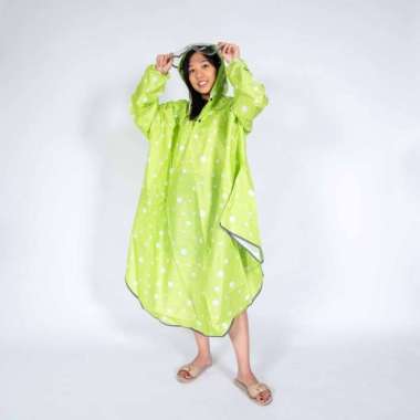 Jas hujan wanita / jas hujan poncho / GRC / polkadot - Fuchsia