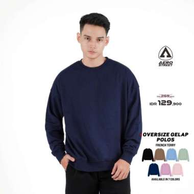 Aerostreet Crewneck Oversize Polos Gelap Unisex Sweater KA3AA LILAC XL