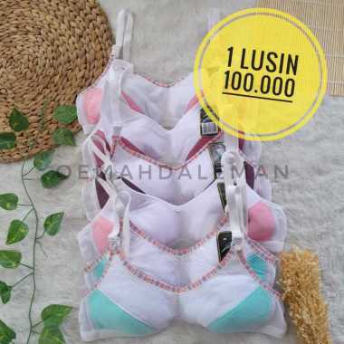 1 Lusin 100rb BH Remaja Motif 12 pcs warna Random Kombinasi BH Remaja ABG Kait 2 tanpa Busa tanpa ka