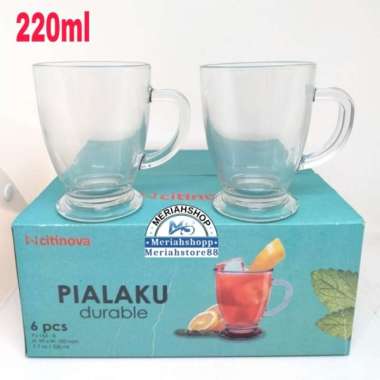Gelas Cangkir Kaca Kopi Pialaku Citinova 220ml isi 6pcs gelas / box